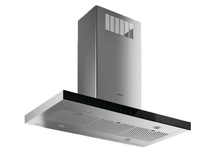 Elica Maggiore 36" Stainless Steel With Black Glass Island Hood - EMG636S1