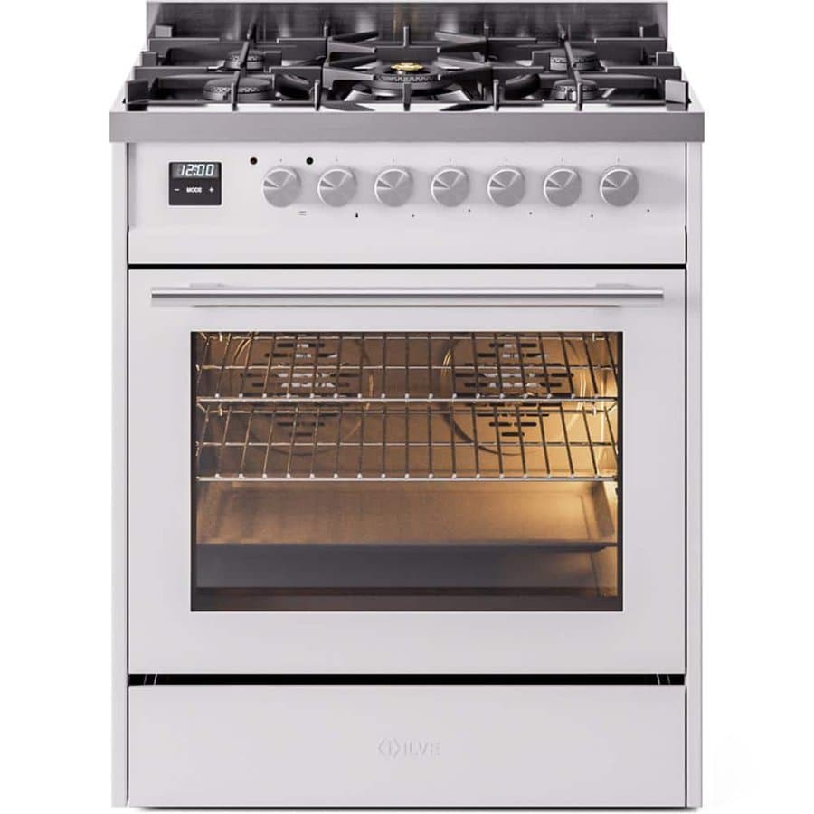 Professional Plus II 30 in. Dual Fuel Liquid Propane Range with 5-Burners, White