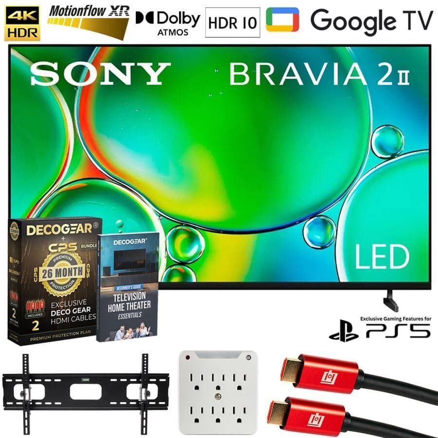 BRAVIA 2 II 65 inch 4K HDR Smart LED Google TV (2025) + Extended Warranty Protection Bundle