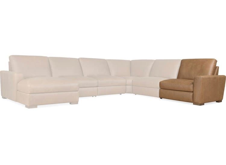 Hooker Furniture Living Room Optimus RAF Power Recliner with Power Headrest-Large-in Kingston Cognac Leather