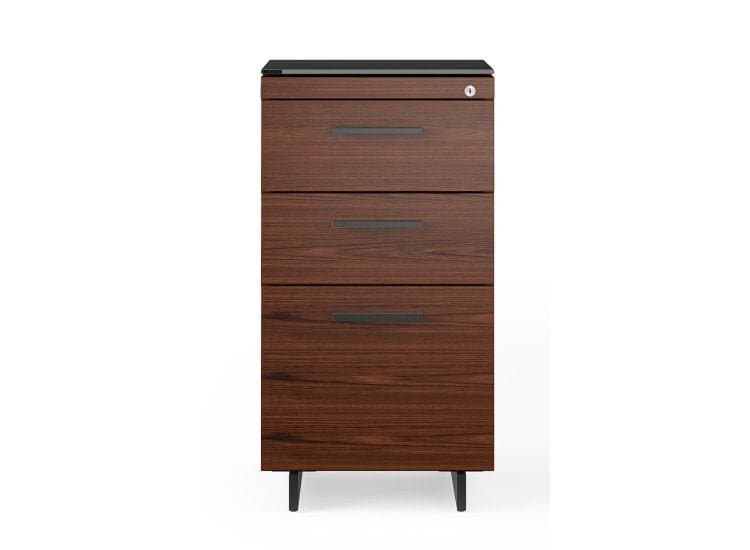 BDI Sequel 20 6114 Chocolate Walnut/Black 3 Drawer File Cabinet