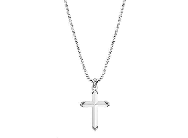John Hardy Cross Pendant Necklace, Sterling Silver