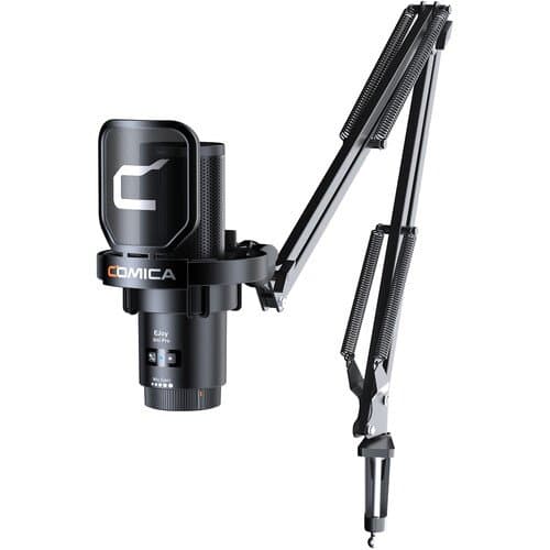 Comica Audio EJoy Uni Pro A RGB Cardioid Condenser Wireless/USB-C Microphone with Boom Arm (Black)