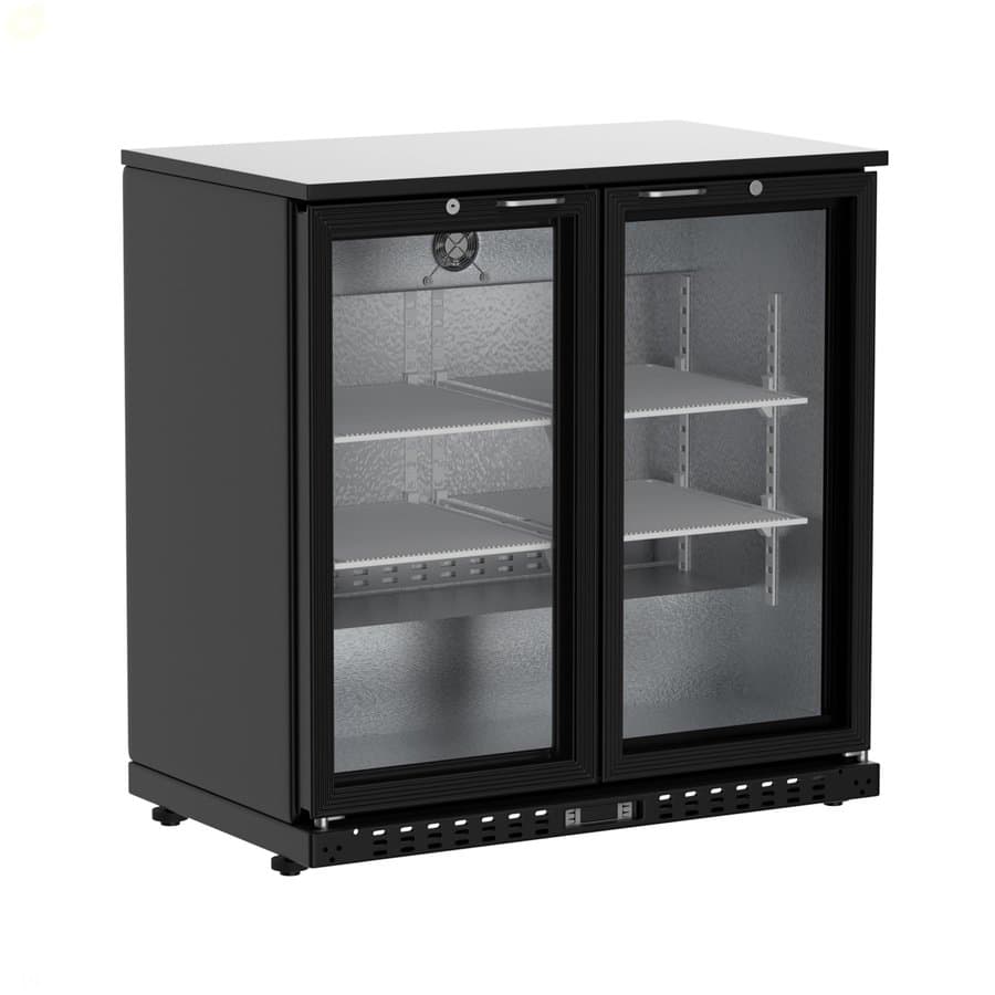 7.4 Cu.Ft Back Bar Cooler 35.4"W Beverage Refrigerator, 2 Low-E Glass Sliding Doors, Counter Height Bar Fridge, Commercial Display Refrigerator Anti-Fog, LED Light For Beer, Wine, Soft Drinks