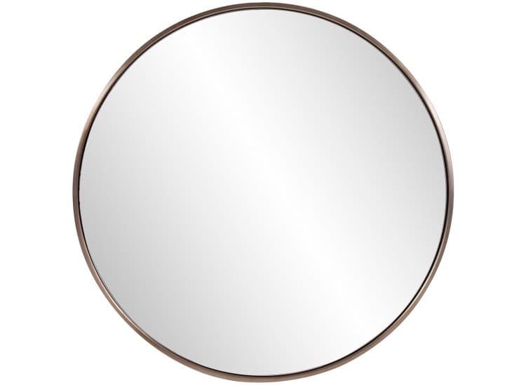 Howard Elliott Copenhagen Round Mirror, Brushed Brass Finish