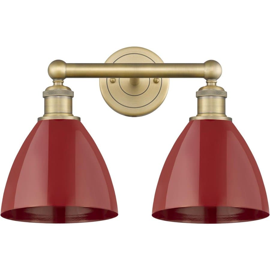 Innovations Lighting 616-2W-AB-MBD-75-RD Plymouth Dome Bathroom Vanity Light Antique Brass