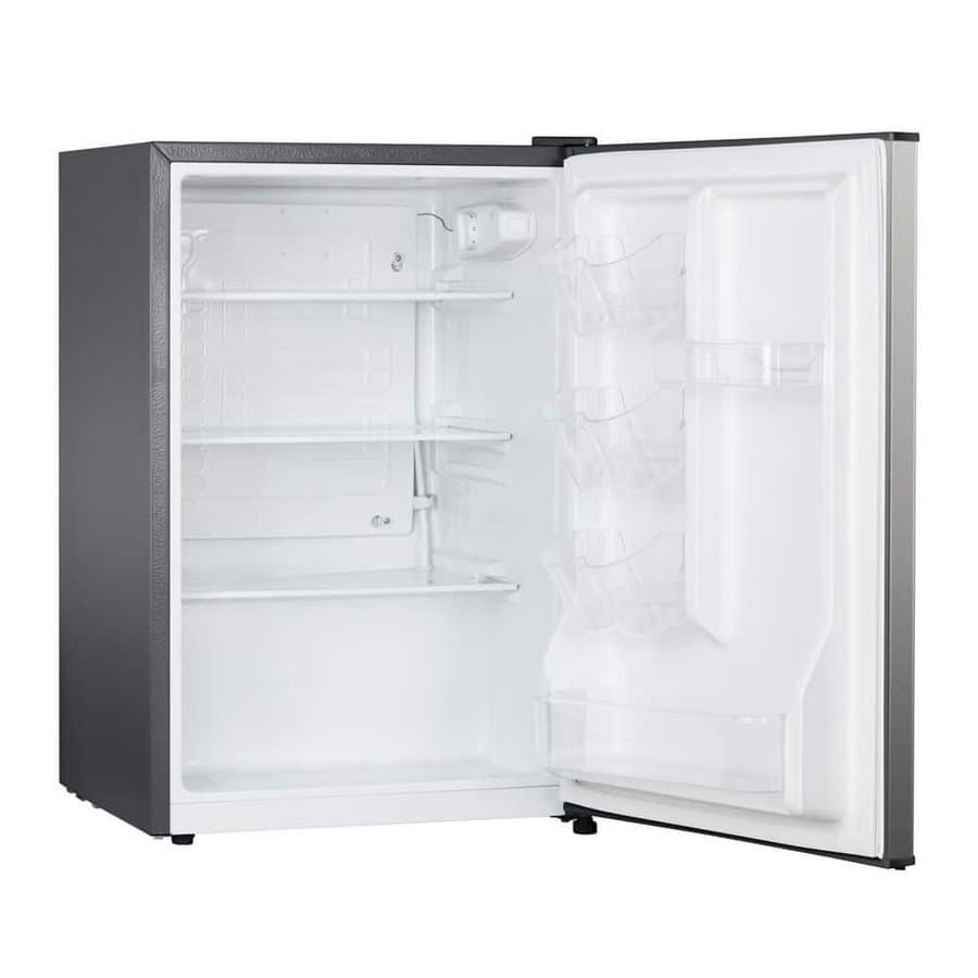 Vissani 2.6 cu. ft. Mini Refrigerator in Stainless Look with 3-Glass Shelves and Manual Defrost, Energy Star