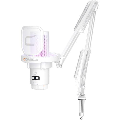 Comica Audio EJoy Uni A RGB Cardioid Condenser USB-C Microphone with Boom Arm (White)