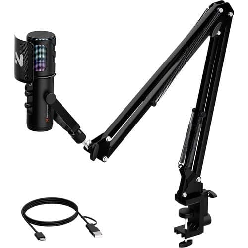 NearStream AM30U Noise-Canceling Cardioid USB Condenser Microphone with Boom Arm