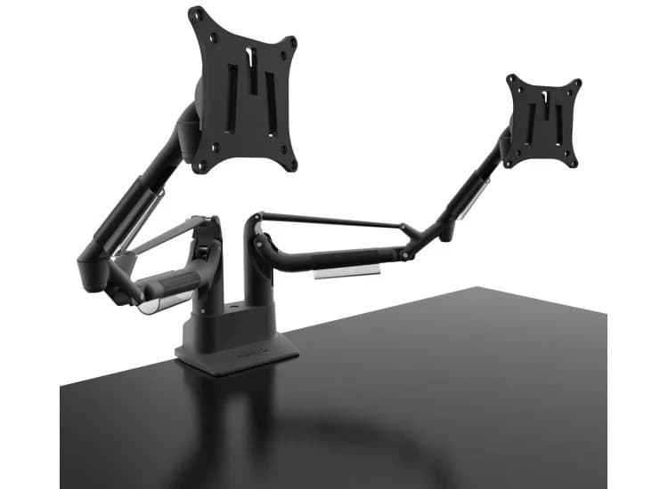 Kanto Dual Arm Desktop Mount for Computer Monitors 17in-32in, Black