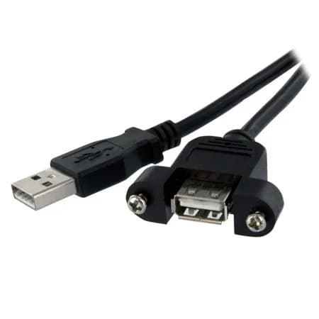 StarTech 2' Panel Mount USB A Male to USB A Female Cable