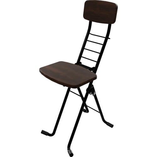 PLATEAU CHAIRS Pará Series Folding Chair with Dark Brown Wood Seat & Black Frame