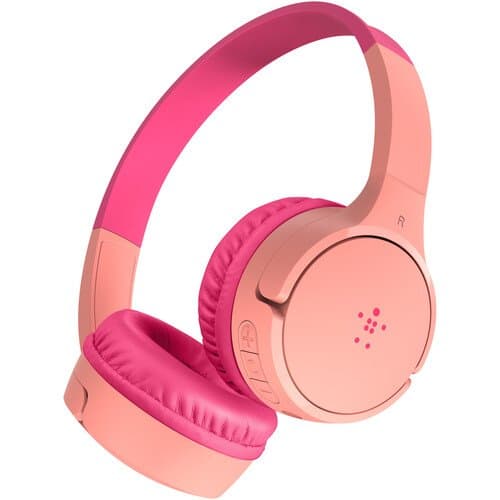 Belkin SoundForm Mini Wireless On-Ear Headphones for Kids (Pink, USB-C)