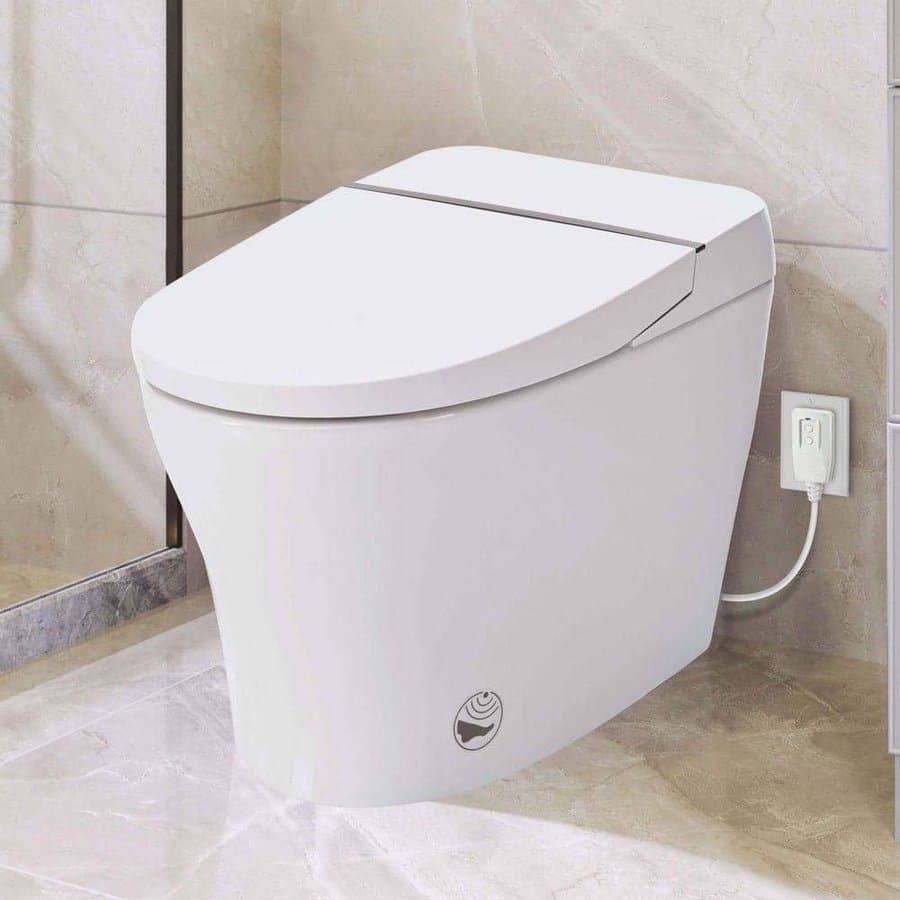 XUJMK Elongated Smart Bidet Toilet with Foot Sensor Flush