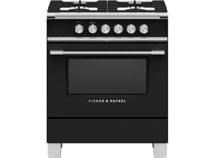 Fisher & Paykel 30" Gas Range Black