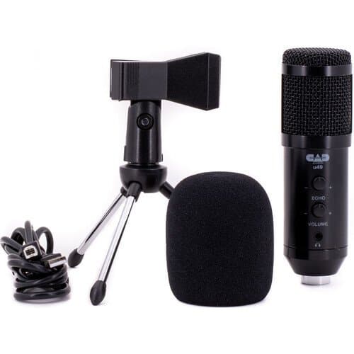 CAD u49 USB Studio Microphone with Headphone Jack & Gain Control