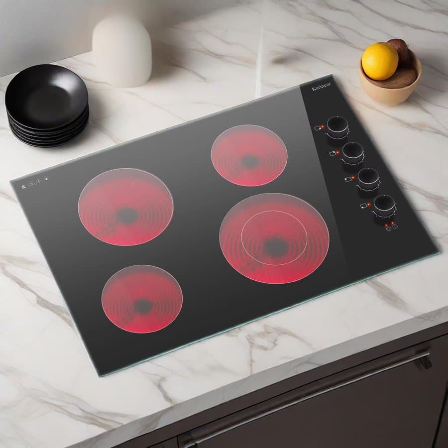 Karinear 4 Burners Electric Cooktop 30 Inch 6700W Wayfair-KNC-D46703-MG-B
