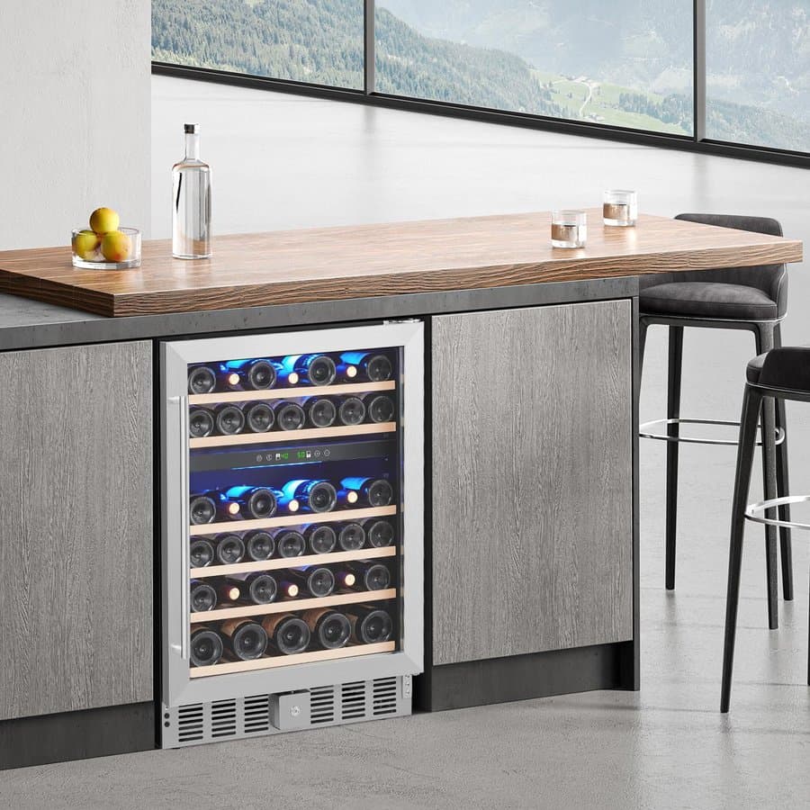 Zstar 23.42'' 52 Bottle Dual Zone Wine Refrigerator