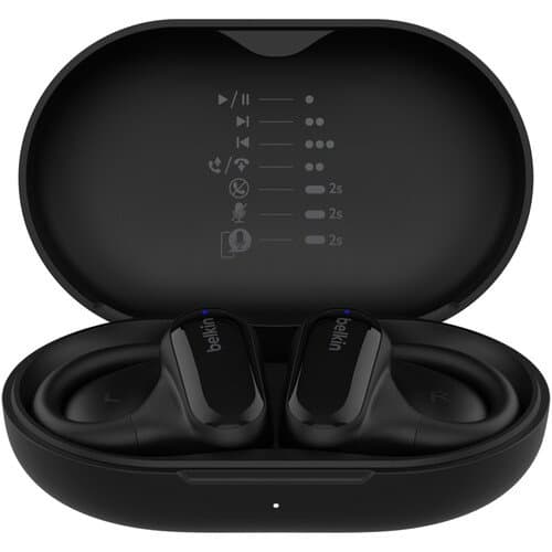 Belkin SoundForm ClearFit True Wireless Open-Ear Earbuds (Black)