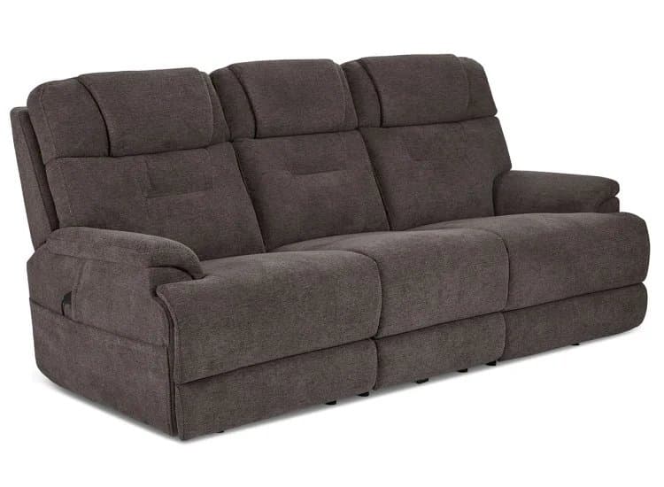 Flexsteel Zofa Power Sleep Sofa with Power Headrests and Lumbar, Umber Fabric