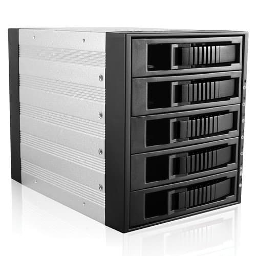 iStarUSA 3x 5.25" to 5x 3.5" SAS/SATA 6.0 Gb/s Hot-Swap Cage (Black)