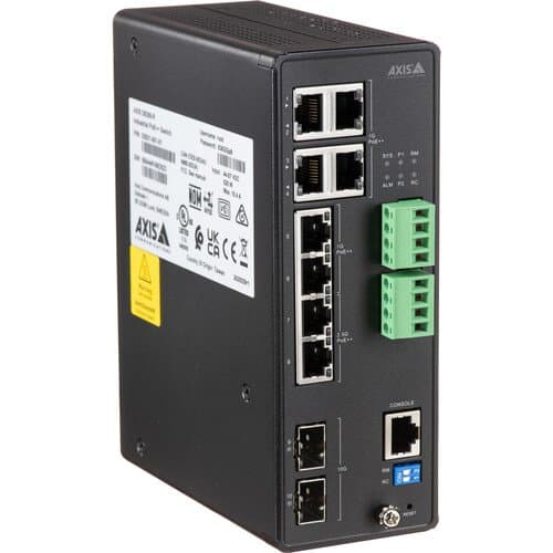 Axis Communications D8208-R 8-Port Multi-Gig PoE 4 Compliant Industrial Outdoor Managed Switch