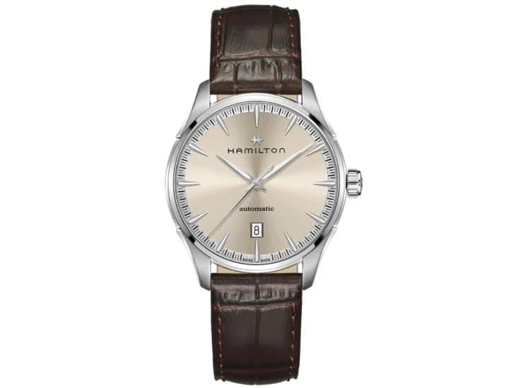 Hamilton Jazzmaster Automatic Beige Dial Brown Leather Watch, 40mm