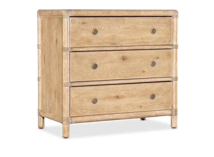 Hooker Furniture Bedroom Retreat Pole Rattan Nightstand, Dune