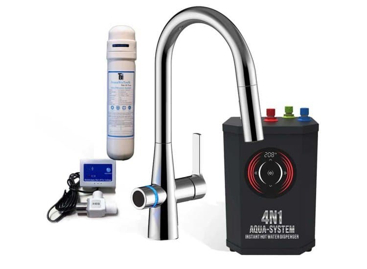 BTI Aqua-Solutions 4N1 Aqua System Plus with Contemporary Filtration Faucet, Chrome