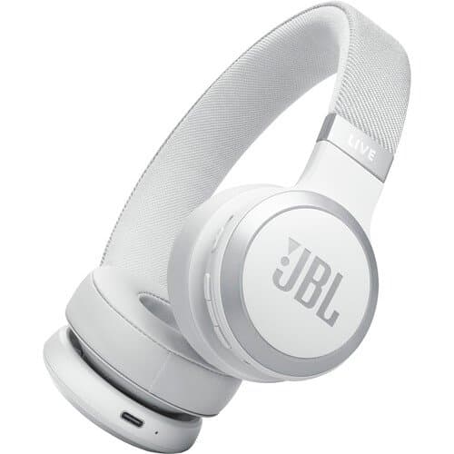 JBL Live 670NC Noise-Cancelling On-Ear Wireless Headphones (White)