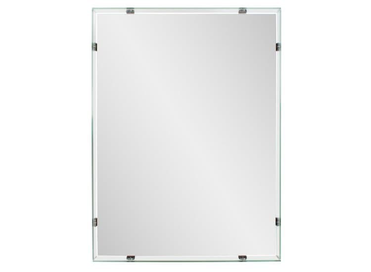 Howard Elliott Vivaldo Floating Vanity Mirror with Glass Box, Silver