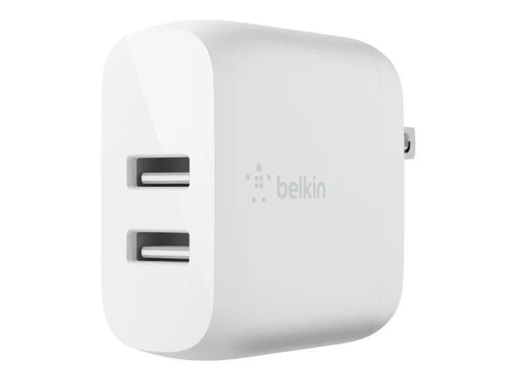 Belkin BoostCharge Dual USB-A Wall Charger 24W, White