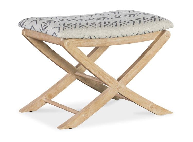 Hooker Furniture Bedroom Retreat Camp Stool Bed Bench in Dune | Jafar Grey