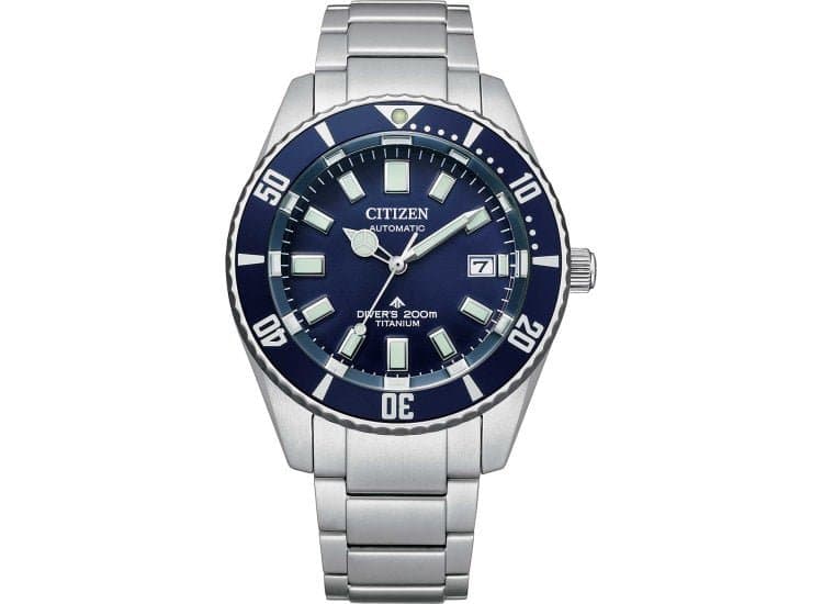 Citizen Automatic Promaster Dive Super Titanium Blue Dial SS Bracelet Watch, 41mm