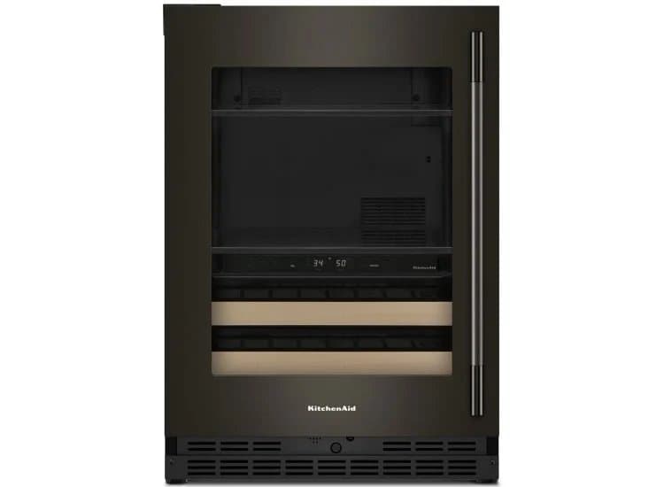 KitchenAid 4.89 Cu. Ft. Beverage Center Left Hinge 24-Inch Wide, Black Ore Frame