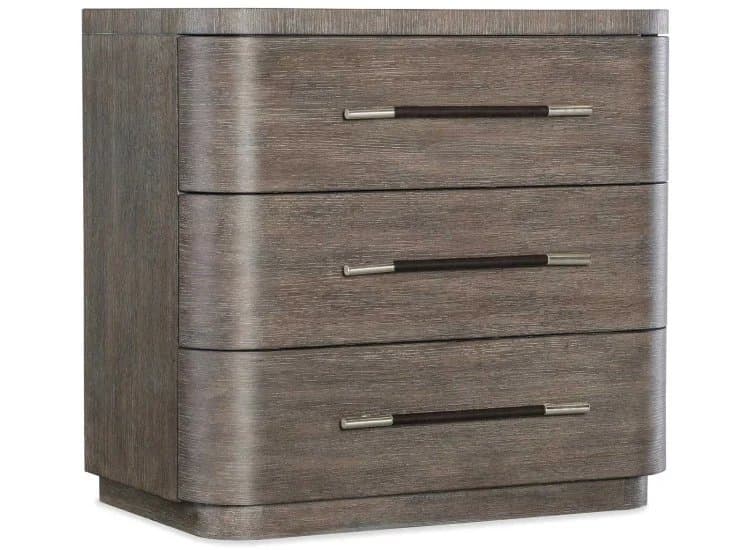Hooker Furniture Modern Mood Nightstand with Three Drawers, Dark Wood Finish