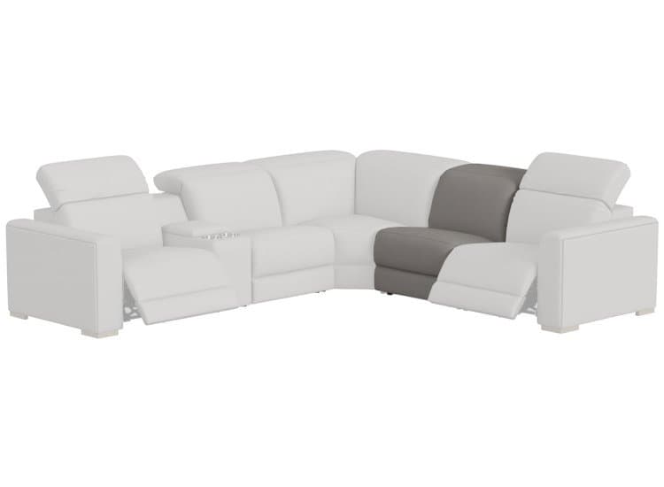 Flexsteel Aurora Armless Chair with Power Headrest, Ash Leather Finish