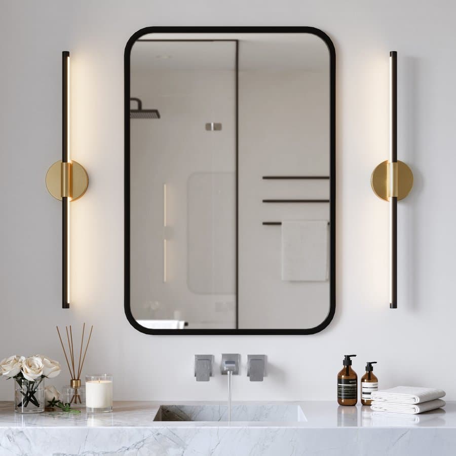 Dreamsidea 2 PCs Axton Bathroom Vanity Light Axton 1-Light 28.4 Inch Dimmable LED Mirror Light Strip Dresser Light Bar
