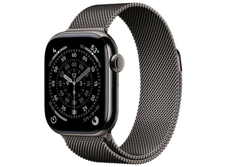 Apple Watch Series 11 GPS & Cellular 42mm Slate Titanium Case with S Slate Milanese Loop