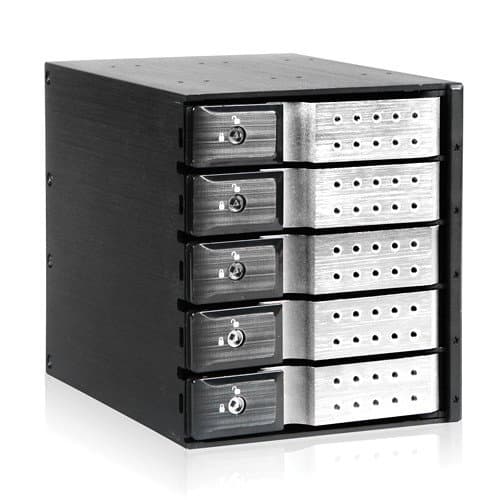 iStarUSA 3x 5.25" to 5x 3.5" Trayless SAS/SATA 6.0 Gb/s Hot-Swap Cage(Silver)