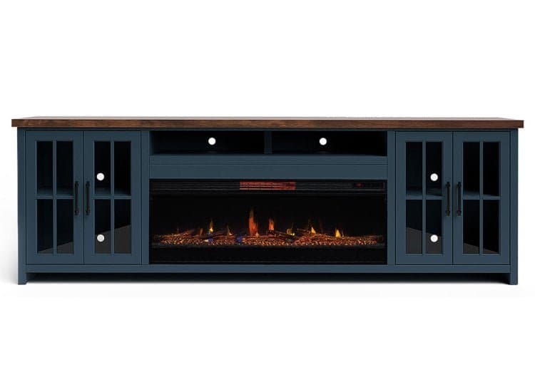 Legends Furniture Nantucket Blue Denim & Whiskey Super Fireplace Console (GL)
