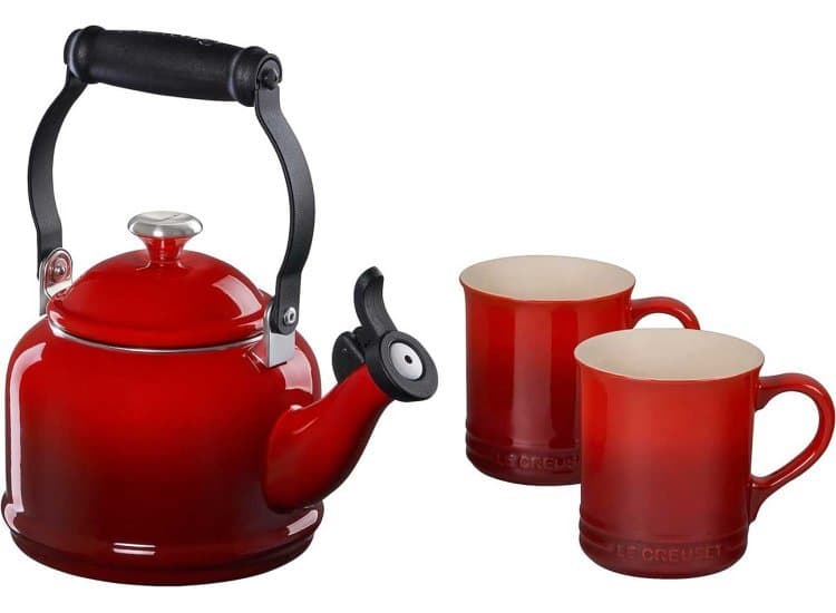 Le Creuset Demi Kettle & Mugs Set, Cerise