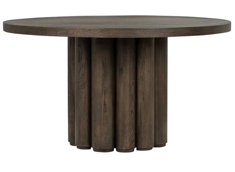 Classic Home Tiber Round 55" Dining Table Solid Wood, Toasted Brown