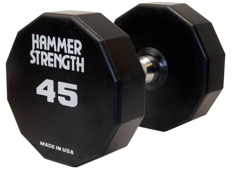 Life Fitness Hammer Strength 45 lb 12-Sided Urethane Dumbbell (Each)