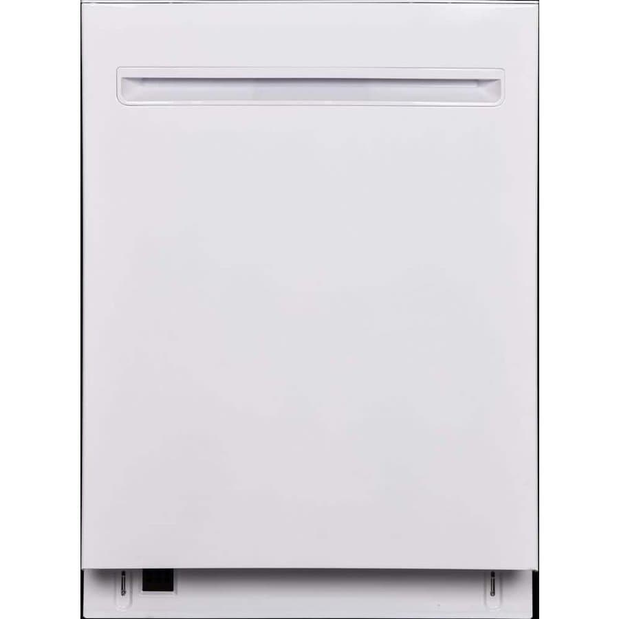 24 in. Top Control Standard Built-In Dishwasher in White with Turbo Dry, Pocket Handle, 8 Cycles, 45- dBA