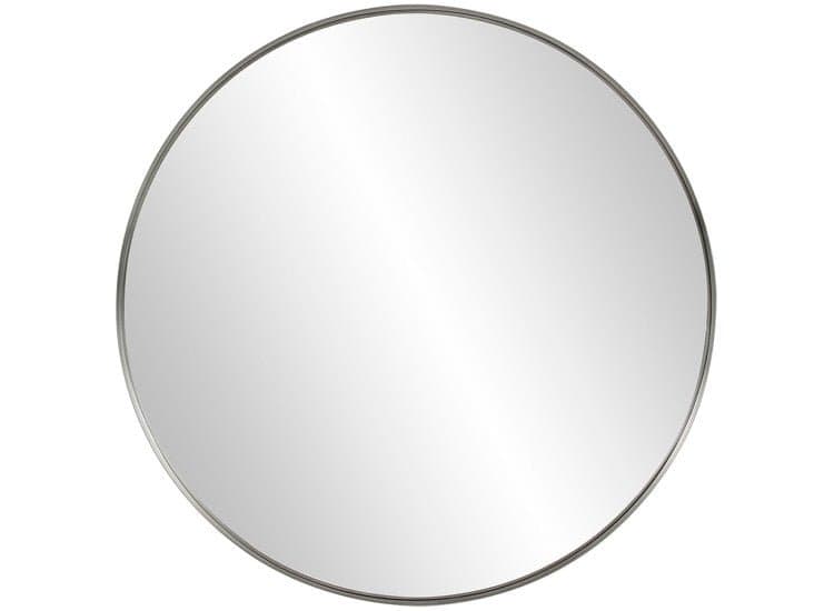 Howard Elliott Steele Round Mirror, Brushed Silver Finish