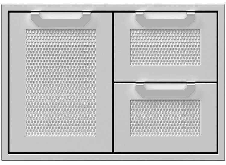Hestan 30-Inch Outdoor Double Drawer And Storage Door Combination, Steeletto