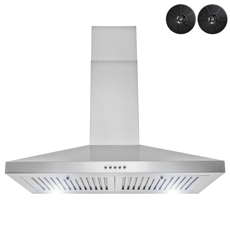 Cosmo 30 inch Ducted 380-CFM Black Wall-Mounted Range Hood