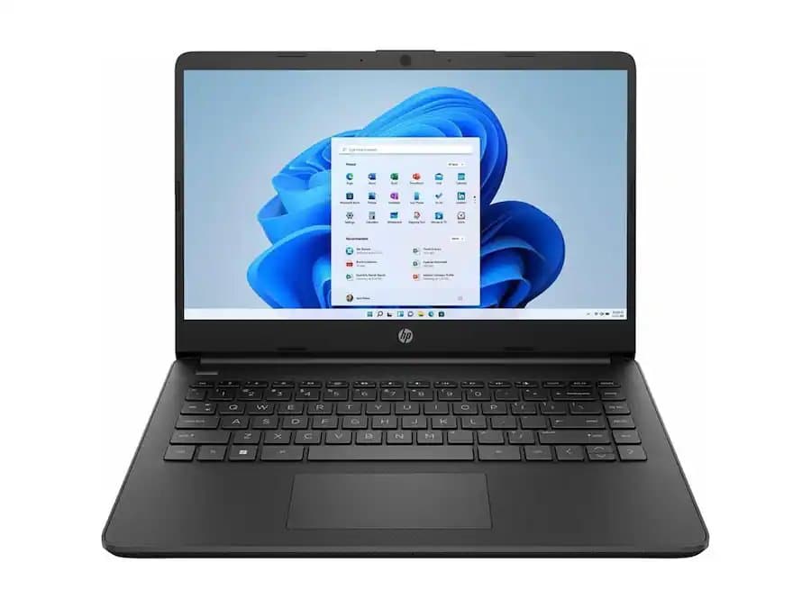 HP 14-dq3110nr 14" HD Laptop, Intel Celeron N4500 1.1GHz, 4GB RAM, 64GB eMMC, Windows 11 Home S Mode, Jet Black