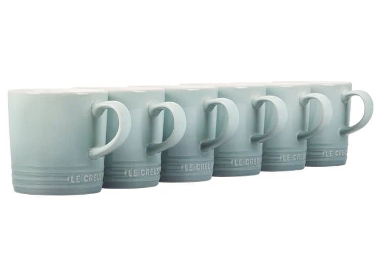 Le Creuset 10 Oz. Set of 6 London Mugs, Sea Salt